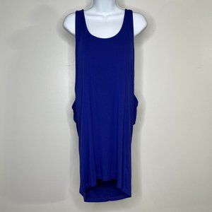 LAmade Blue Bamboo Jersey & Mesh Drape Dress
